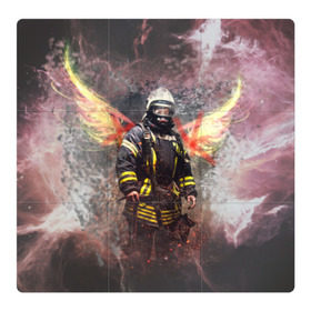 Магнитный плакат 3Х3 с принтом Пожарный в Новосибирске, Полимерный материал с магнитным слоем | 9 деталей размером 9*9 см | 