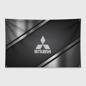 Флаг-баннер с принтом MITSUBISHI SPORT в Новосибирске, 100% полиэстер | размер 67 х 109 см, плотность ткани — 95 г/м2; по краям флага есть четыре люверса для крепления |  машина | марка | митсубиси