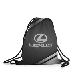 Рюкзак-мешок 3D с принтом LEXUS SPORT в Новосибирске, 100% полиэстер | плотность ткани — 200 г/м2, размер — 35 х 45 см; лямки — толстые шнурки, застежка на шнуровке, без карманов и подкладки | auto | automobile | car | carbon | lexus | machine | motor | motor car | sport car | автомашина | бренд | легковой автомобиль | марка | спортивный автомобиль | тачка