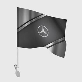 Флаг для автомобиля с принтом MERCEDES SPORT в Новосибирске, 100% полиэстер | Размер: 30*21 см | auto | automobile | car | carbon | machine | mercedes benz | motor | motor car | sport car | автомашина | бренд | легковой автомобиль | марка | спортивный автомобиль | тачка