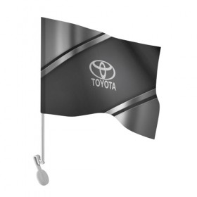 Флаг для автомобиля с принтом TOYOTA SPORT в Новосибирске, 100% полиэстер | Размер: 30*21 см | auto | automobile | car | carbon | machine | motor | motor car | sport car | toyota | автомашина | бренд | легковой автомобиль | марка | спортивный автомобиль | тачка