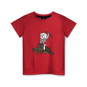Детская футболка хлопок с принтом Spider Jockey в Новосибирске, 100% хлопок | круглый вырез горловины, полуприлегающий силуэт, длина до линии бедер | minecraft | minecraft spider jockey | майнкрафт