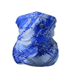Бандана-труба 3D с принтом Брызги и полосы-3 в Новосибирске, 100% полиэстер, ткань с особыми свойствами — Activecool | плотность 150‒180 г/м2; хорошо тянется, но сохраняет форму | абстракция | брызги краски | кляксы | полосы | пятна | разводы | синий