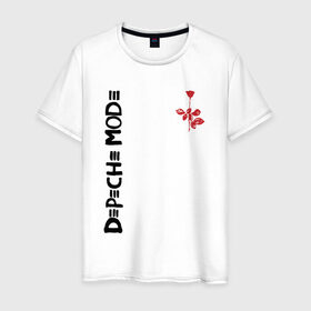 Мужская футболка хлопок с принтом Depeche Mode в Новосибирске, 100% хлопок | прямой крой, круглый вырез горловины, длина до линии бедер, слегка спущенное плечо. | depeche mode | альтернативный | вестник моды | депеш мод | депешмод | дэйв гаан | индастриал | мартин гор | музыка | новая волна | роза | рок | синти поп | электроник | энди флетчер