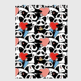 Скетчбук с принтом Funny Panda в Новосибирске, 100% бумага
 | 48 листов, плотность листов — 100 г/м2, плотность картонной обложки — 250 г/м2. Листы скреплены сверху удобной пружинной спиралью | bear | heart | positive | медведь | мишка | орнамент | панда | подарок | позитив | сердечки | сердце | сюрприз | узор