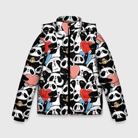 Зимняя куртка для мальчиков 3D с принтом Funny Panda в Новосибирске, ткань верха — 100% полиэстер; подклад — 100% полиэстер, утеплитель — 100% полиэстер | длина ниже бедра, удлиненная спинка, воротник стойка и отстегивающийся капюшон. Есть боковые карманы с листочкой на кнопках, утяжки по низу изделия и внутренний карман на молнии. 

Предусмотрены светоотражающий принт на спинке, радужный светоотражающий элемент на пуллере молнии и на резинке для утяжки | bear | heart | positive | медведь | мишка | орнамент | панда | подарок | позитив | сердечки | сердце | сюрприз | узор