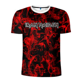 Мужская футболка 3D спортивная с принтом Iron Maiden в Новосибирске, 100% полиэстер с улучшенными характеристиками | приталенный силуэт, круглая горловина, широкие плечи, сужается к линии бедра | альтернативный | блюз | британская | готик | гранж | группа | метал | модные | музыка | пост | рок | хард