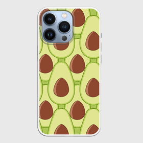 Чехол для iPhone 13 Pro с принтом Авокадо в Новосибирске,  |  | avocado | food | fruit | pattern | vegan | vegetarian | авокадо | веган | вегетарианство | еда | паттерн | правильное питание | фрукт