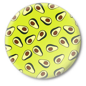 Значок с принтом Авокадо в Новосибирске,  металл | круглая форма, металлическая застежка в виде булавки | avocado | food | fruit | pattern | vegan | vegetarian | авокадо | веган | вегетарианство | еда | паттерн | правильное питание | фрукт