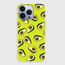 Чехол для iPhone 13 Pro с принтом Авокадо в Новосибирске,  |  | Тематика изображения на принте: avocado | food | fruit | pattern | vegan | vegetarian | авокадо | веган | вегетарианство | еда | паттерн | правильное питание | фрукт
