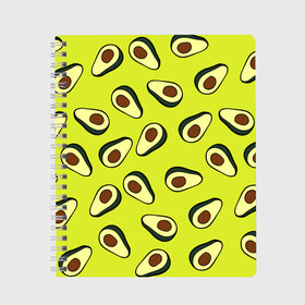 Тетрадь с принтом Авокадо в Новосибирске, 100% бумага | 48 листов, плотность листов — 60 г/м2, плотность картонной обложки — 250 г/м2. Листы скреплены сбоку удобной пружинной спиралью. Уголки страниц и обложки скругленные. Цвет линий — светло-серый
 | avocado | food | fruit | pattern | vegan | vegetarian | авокадо | веган | вегетарианство | еда | паттерн | правильное питание | фрукт