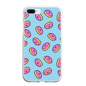 Чехол для iPhone 7Plus/8 Plus матовый с принтом Пончики в Новосибирске, Силикон | Область печати: задняя сторона чехла, без боковых панелей | doughnut | food | pattern | sweet | vegan | vegetarian | веган | вегетарианство | еда | паттерн | пончик | сладкое