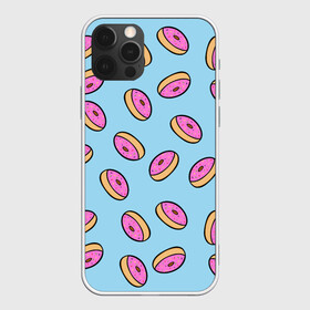 Чехол для iPhone 12 Pro с принтом Пончики в Новосибирске, силикон | область печати: задняя сторона чехла, без боковых панелей | Тематика изображения на принте: doughnut | food | pattern | sweet | vegan | vegetarian | веган | вегетарианство | еда | паттерн | пончик | сладкое