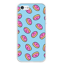 Чехол для iPhone 5/5S матовый с принтом Пончики в Новосибирске, Силикон | Область печати: задняя сторона чехла, без боковых панелей | doughnut | food | pattern | sweet | vegan | vegetarian | веган | вегетарианство | еда | паттерн | пончик | сладкое