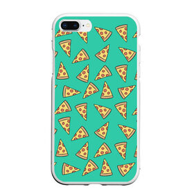 Чехол для iPhone 7Plus/8 Plus матовый с принтом Pizza в Новосибирске, Силикон | Область печати: задняя сторона чехла, без боковых панелей | food | pattern | pizza | vegan | vegetarian | веган | вегетарианство | еда | паттерн | пицца