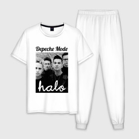 Мужская пижама хлопок с принтом Depeche mode в Новосибирске, 100% хлопок | брюки и футболка прямого кроя, без карманов, на брюках мягкая резинка на поясе и по низу штанин
 | depeche mode | депеш мод | музыка
