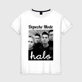 Женская футболка хлопок с принтом Depeche mode в Новосибирске, 100% хлопок | прямой крой, круглый вырез горловины, длина до линии бедер, слегка спущенное плечо | depeche mode | депеш мод | музыка