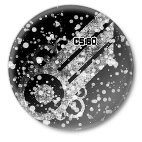 Значок с принтом Counter Strike White Style в Новосибирске,  металл | круглая форма, металлическая застежка в виде булавки | 