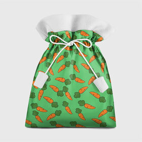 Подарочный 3D мешок с принтом Carrots в Новосибирске, 100% полиэстер | Размер: 29*39 см | Тематика изображения на принте: carrot | food | pattern | vegan | vegetarian | веган | вегетарианство | еда | кролик | марковка | морковь | паттерн