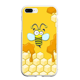 Чехол для iPhone 7Plus/8 Plus матовый с принтом Пчелка в Новосибирске, Силикон | Область печати: задняя сторона чехла, без боковых панелей | животные | лето | мед | насекомые | природа | пчела | пчелка | соты