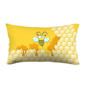 Подушка 3D антистресс с принтом Пчелка в Новосибирске, наволочка — 100% полиэстер, наполнитель — вспененный полистирол | состоит из подушки и наволочки на молнии | животные | лето | мед | насекомые | природа | пчела | пчелка | соты