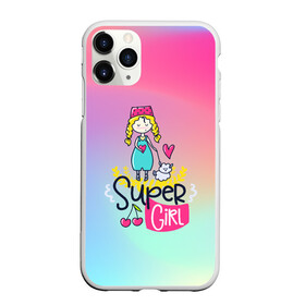 Чехол для iPhone 11 Pro матовый с принтом SUPER GIRL в Новосибирске, Силикон |  | flower | girl | life | name | spring | букет | весна | девочки | дети | животные | надписи | орхидея | позитив | радуга | смайл | счастье | текстура | узор | цветочный | цветы