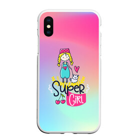 Чехол для iPhone XS Max матовый с принтом SUPER GIRL в Новосибирске, Силикон | Область печати: задняя сторона чехла, без боковых панелей | flower | girl | life | name | spring | букет | весна | девочки | дети | животные | надписи | орхидея | позитив | радуга | смайл | счастье | текстура | узор | цветочный | цветы