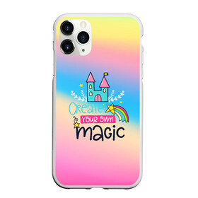 Чехол для iPhone 11 Pro Max матовый с принтом Create your own magic в Новосибирске, Силикон |  | Тематика изображения на принте: girl | life | name | rainbow | букет | девочки | дети | животные | позитив | радуга | смайл | счастье | текстура