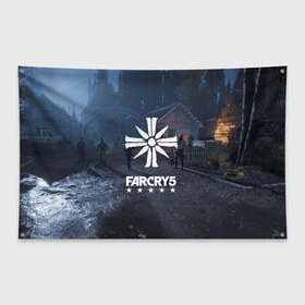 Флаг-баннер с принтом Cult Far Cry в Новосибирске, 100% полиэстер | размер 67 х 109 см, плотность ткани — 95 г/м2; по краям флага есть четыре люверса для крепления | 