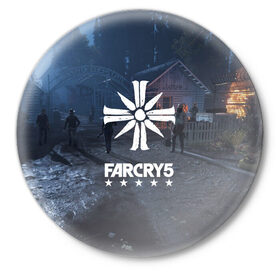 Значок с принтом Cult Far Cry в Новосибирске,  металл | круглая форма, металлическая застежка в виде булавки | 