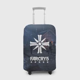 Чехол для чемодана 3D с принтом Cult Far Cry в Новосибирске, 86% полиэфир, 14% спандекс | двустороннее нанесение принта, прорези для ручек и колес | 