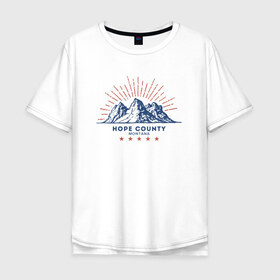 Мужская футболка хлопок Oversize с принтом Hope County в Новосибирске, 100% хлопок | свободный крой, круглый ворот, “спинка” длиннее передней части | Тематика изображения на принте: far cry 5 | фар край