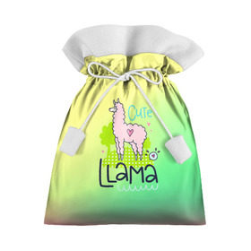 Подарочный 3D мешок с принтом LAMA в Новосибирске, 100% полиэстер | Размер: 29*39 см | Тематика изображения на принте: girl | lama | life | name | букет | девочки | дети | животные | лама | позитив | радуга | смайл | счастье