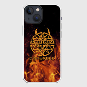 Чехол для iPhone 13 mini с принтом Disturbed в Новосибирске,  |  | disturbed | альтернативный | встревоженные | группа | джон мойер | дистербд | дистербед | дэвид дрейман | дэн дониган | майк венгрен | метал | ню | нюметал | рок | хеви | хевиметал