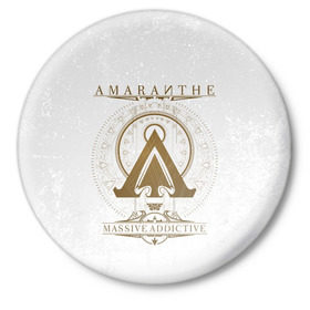 Значок с принтом Amaranthe в Новосибирске,  металл | круглая форма, металлическая застежка в виде булавки | amaranthe | амаранте | датская | дэт | метал | пауэр | шведская