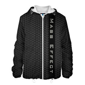 Мужская куртка 3D с принтом MASS EFFECT в Новосибирске, ткань верха — 100% полиэстер, подклад — флис | прямой крой, подол и капюшон оформлены резинкой с фиксаторами, два кармана без застежек по бокам, один большой потайной карман на груди. Карман на груди застегивается на липучку | abstract | game | geometry | logo | n7 | texture | абстракция | броня | геометрия | игра | лого | логотип | н7 | соты | стальная броня