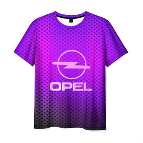 Мужская футболка 3D с принтом OPEL в Новосибирске, 100% полиэфир | прямой крой, круглый вырез горловины, длина до линии бедер | 