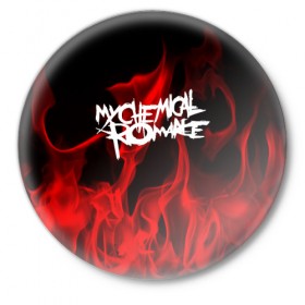 Значок с принтом My Chemical Romance в Новосибирске,  металл | круглая форма, металлическая застежка в виде булавки | Тематика изображения на принте: my chemical romance | punk | rock | альтернативный хип хоп | группа | инди поп | музыка | музыкальное произведение | ноты | панк | регги | рок | синти поп