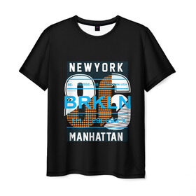 Мужская футболка 3D с принтом Бруклин Нью-Йорк в Новосибирске, 100% полиэфир | прямой крой, круглый вырез горловины, длина до линии бедер | brooklyn | new york | urban | бронкс | бруклин | манхеттен | манхэттен | нью йорк | сша | урбан | урбан стиль | штаты
