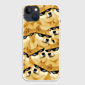 Чехол для iPhone 13 с принтом Doge мем в deal with it очках в Новосибирске,  |  | deal with it очки | doge | meme | мем | мемы | сиба ину | сиба ину мем
