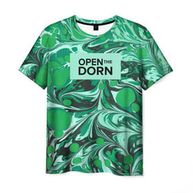 Мужская футболка 3D с принтом Open the Dorn в Новосибирске, 100% полиэфир | прямой крой, круглый вырез горловины, длина до линии бедер | dorn | иван дорн