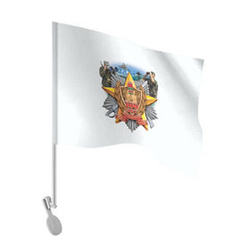 Флаг для автомобиля с принтом 100 лет пограничным войскам в Новосибирске, 100% полиэстер | Размер: 30*21 см | армия | погранвойска | пограничники