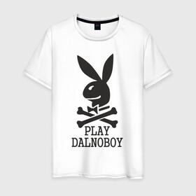 Мужская футболка хлопок с принтом Play Dalnoboy (Дальнобойщики) в Новосибирске, 100% хлопок | прямой крой, круглый вырез горловины, длина до линии бедер, слегка спущенное плечо. | play dalnoboy | дальнобойщики
