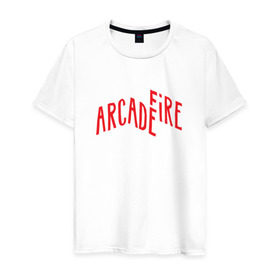 Мужская футболка хлопок с принтом Arcade Fire в Новосибирске, 100% хлопок | прямой крой, круглый вырез горловины, длина до линии бедер, слегка спущенное плечо. | 