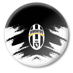 Значок с принтом JUVENTUS в Новосибирске,  металл | круглая форма, металлическая застежка в виде булавки | 