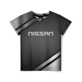Детская футболка 3D с принтом Nissan в Новосибирске, 100% гипоаллергенный полиэфир | прямой крой, круглый вырез горловины, длина до линии бедер, чуть спущенное плечо, ткань немного тянется | motor | nissan | авто | лого | машина | ниссан | тачка