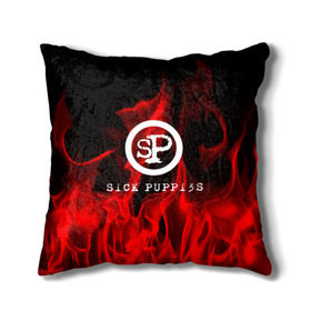 Подушка 3D с принтом SICK PUPPIES в Новосибирске, наволочка – 100% полиэстер, наполнитель – холлофайбер (легкий наполнитель, не вызывает аллергию). | состоит из подушки и наволочки. Наволочка на молнии, легко снимается для стирки | Тематика изображения на принте: 