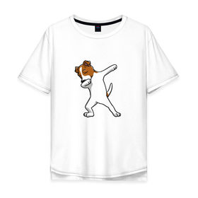 Мужская футболка хлопок Oversize с принтом джек победитель в Новосибирске, 100% хлопок | свободный крой, круглый ворот, “спинка” длиннее передней части | джек | джек рассел | рассел | терьер