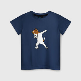 Детская футболка хлопок с принтом джек победитель в Новосибирске, 100% хлопок | круглый вырез горловины, полуприлегающий силуэт, длина до линии бедер | джек | джек рассел | рассел | терьер