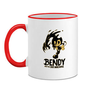 Кружка двухцветная с принтом Bendy and the ink machine (21) в Новосибирске, керамика | объем — 330 мл, диаметр — 80 мм. Цветная ручка и кайма сверху, в некоторых цветах — вся внутренняя часть | bendy | bendy and the ink machine | game | horror | ink | machine | trend | video game